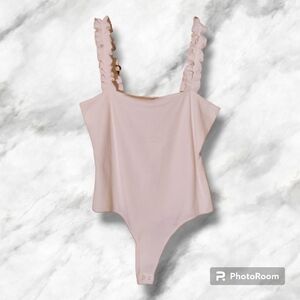 DOUBLE Zero Ruffled Straps Bodysuit